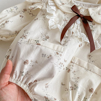 Vestido Romper para Bebé Niña con Mangas Volantes y Encaje - Image 16