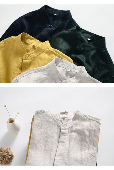 Camisa de Lino Suelta Casual para Hombre - Image 13