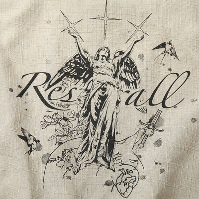 Chaqueta Suelta Estilo Retro Americano con Estampado de Alas de Ángel - Image 4