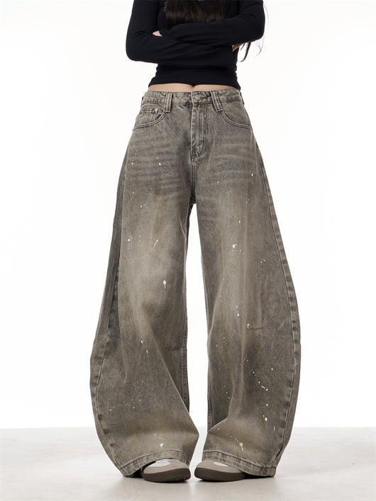Pantalones Vaqueros Retro Splash Ink Machete para Pareja - Image 12