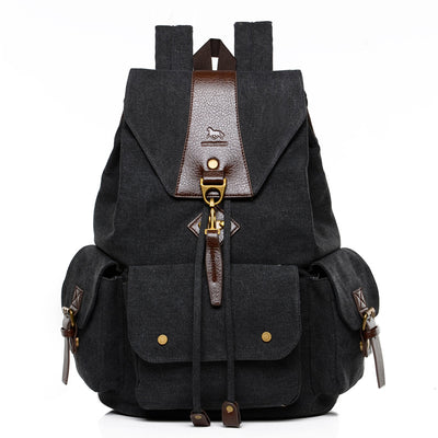 Mochila de Viaje Grande Estilo Retro en Lona para Hombre - Image 9