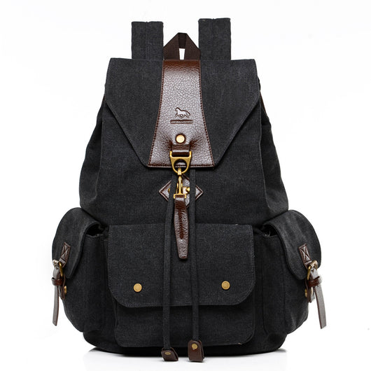 Mochila de Viaje Grande Estilo Retro en Lona para Hombre - Image 9