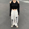 Pantalones Rectos Blancos con Estampado High Street para Mujer