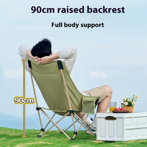 Silla de Camping Plegable con Respaldo Alto - Portátil y Cómoda