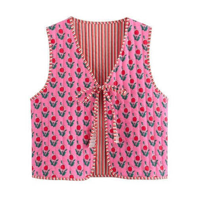 Blusa sin Mangas con Encaje Floral Delicado para Mujer - Image 2