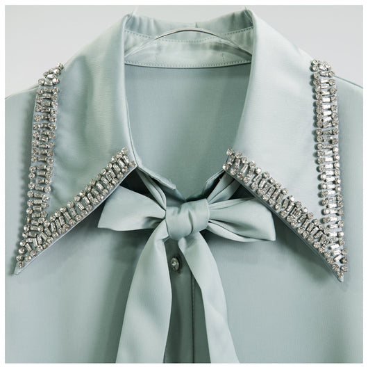 Camisa de Manga Larga con Detalle de Lazo en el Cuello - Image 16