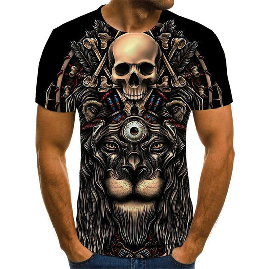Playera Hombre Estampado Calavera Manga Corta