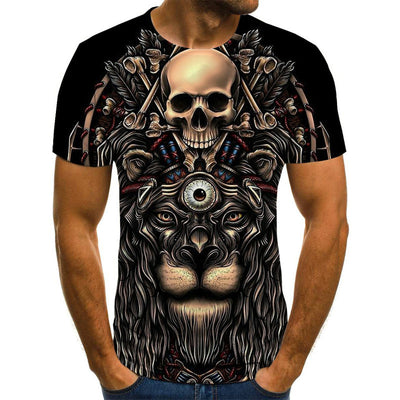 Playera Hombre Estampado Calavera Manga Corta
