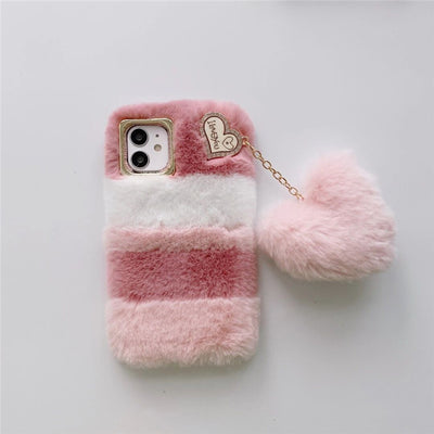 Funda Acolchada para Teléfono con Anillo de Lente y Dije de Amor - Image 2