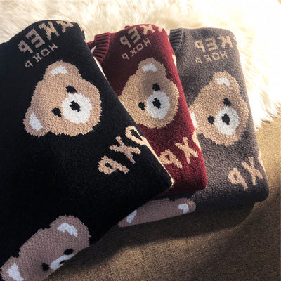 Suéter Retro con Oso para Mujer - Top Trendy Ins - Image 5