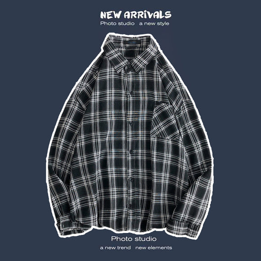 Abrigo Retro de Cuadros para Hombre - Estilo Suelto y Personalidad - Image 26