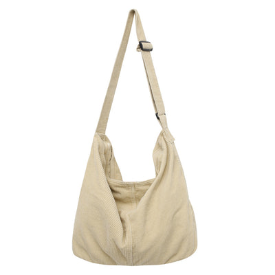 Bolsa Bandolera de Pana Espaciosa Minimalista y Casual - Image 4