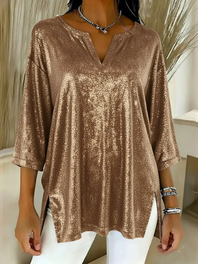 Blusa Navideña Brillante de Manga Larga para Mujer - Image 9