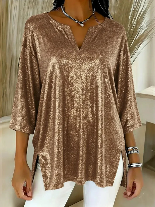 Blusa Navideña Brillante de Manga Larga para Mujer - Image 9