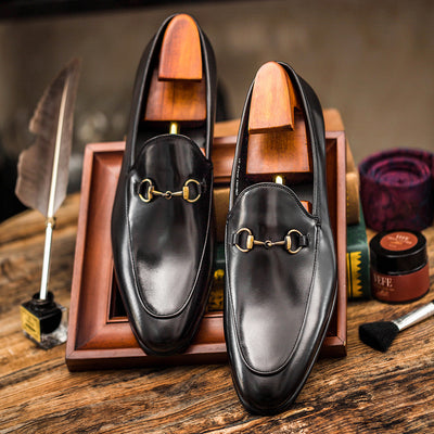 Zapatos Casual Horsebit de Cuero con Punta Redonda para Hombre - Image 10