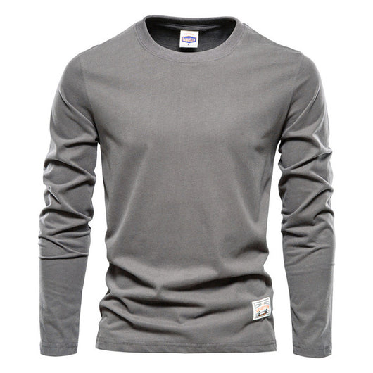 Camisa Casual de Algodón Manga Larga Color Sólido para Hombre - Image 7