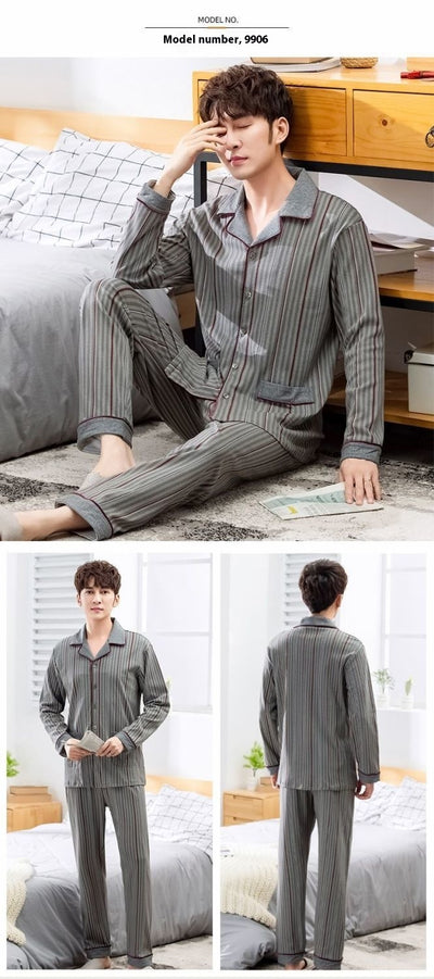 Pijama Hombre Algodón Ligero - Conjunto Cómodo para Casa Otoño Invierno - Image 26