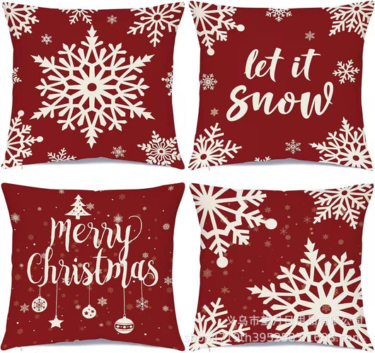 Set de 4 Fundas de Cojines Navideños Muñeco de Nieve y Reno 18x18 Pulgadas - Image 21