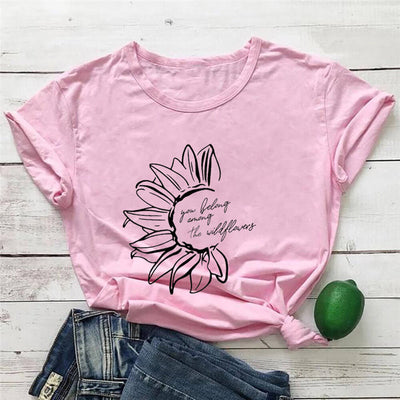 Playera Cuello Redondo Manga Corta - Perteneces a la Tribu de las Flores Silvestres - Image 19