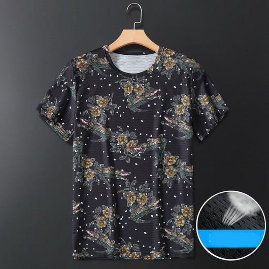 Camiseta Hombre Seda de Hielo Suelta Manga Corta Secado Rápido - Image 8