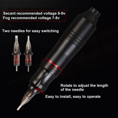 Red Robert tattoo pen, a sleek cylindrical rotary machine with a textured grip, shown against a white background. - Image 8