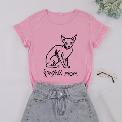 Playera Estampada Gatos sin Pelo con Letras Street Style - Image 5