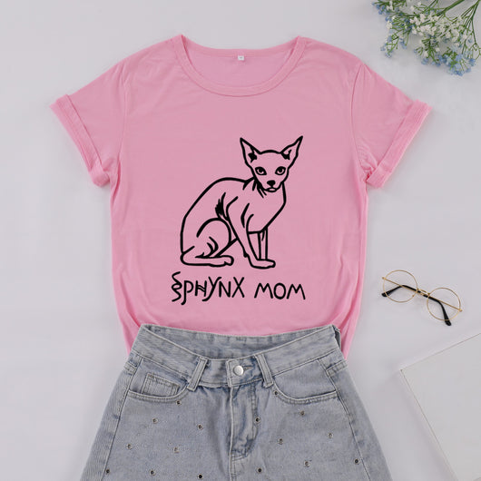 Playera Estampada Gatos sin Pelo con Letras Street Style - Image 5