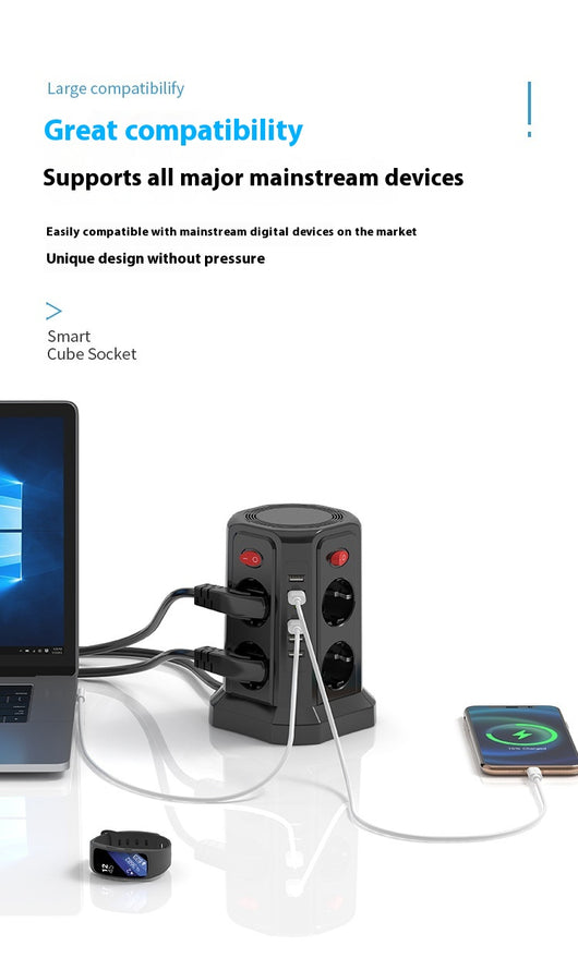 Regleta de Escritorio Estándar Europeo con 4 Puertos USB - Image 14