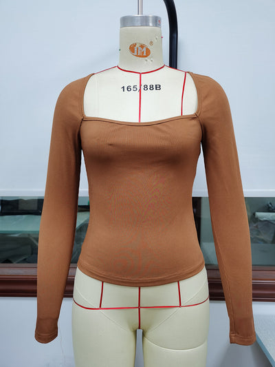 Blusa Pullover Básica de Algodón para Mujer - Colores Sólidos - Image 13