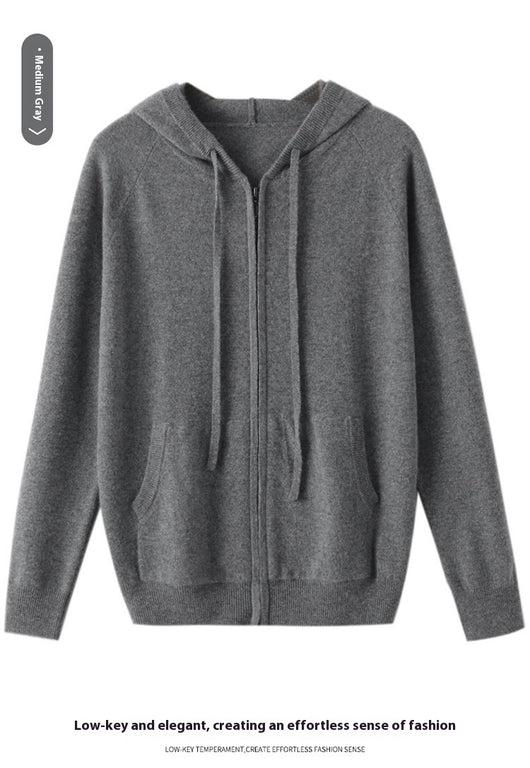 Cardigan Hoodie de Cachemira Tejida con Cierre - Hombre - Image 11