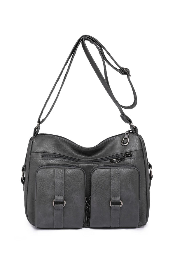 Bolso Bandolera de Cuero PU en Colores Sólidos para Mujer - Image 3