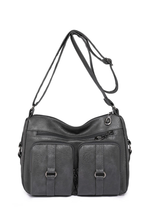 Bolso Bandolera de Cuero PU en Colores Sólidos para Mujer - Image 3