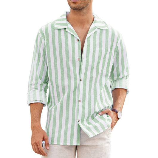 Camisa Cuadros Británica Elástica Suelta Manga Larga Solapa Estampada - Image 11