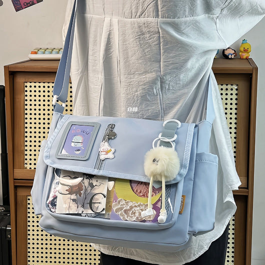 Bolsa Crossbody de Lona Impermeable Ligera Multiuso Casual