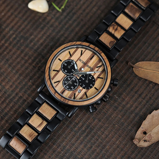 Reloj de Madera Multifunción con Tres Esferas de Cuarzo - Image 11
