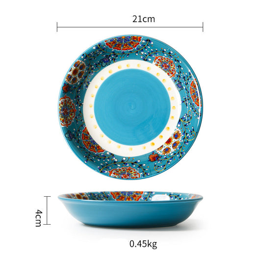 Plato de Cerámica Estilo Pastoral para Comidas Principales - Image 6