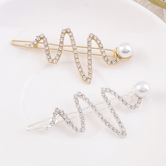 Pinza para Cabello con Palabras y Perlas - Accesorio para Flequillo