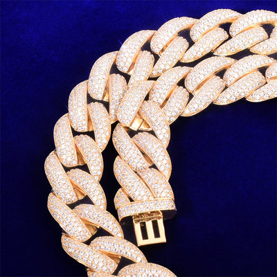 Cadena Cubana de Acero Inoxidable con Diamantes Completos - Estilo Hip Hop - Image 4
