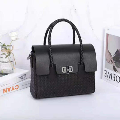 Bolso Bandolera de Cuero Tejido con Gran Capacidad para Mujer - Image 15