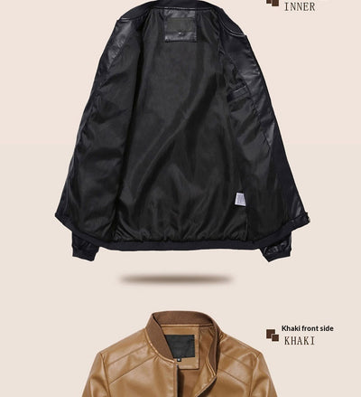 Chaqueta de Cuero Slim Fit Estilo Coreano para Hombre - Image 10