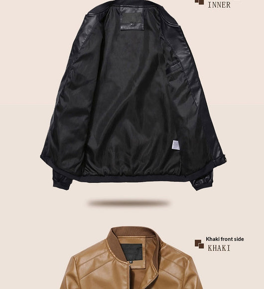 Chaqueta de Cuero Slim Fit Estilo Coreano para Hombre - Image 10
