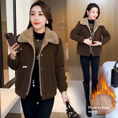 Chaqueta de Pana Suelta con Forro Polar Cálido para Mujer - Image 14