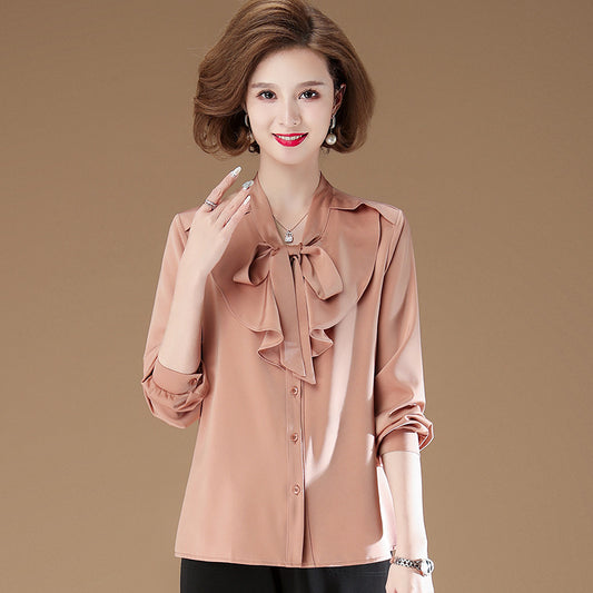 Blusa Occidental Fruncida de Primavera para Mamá