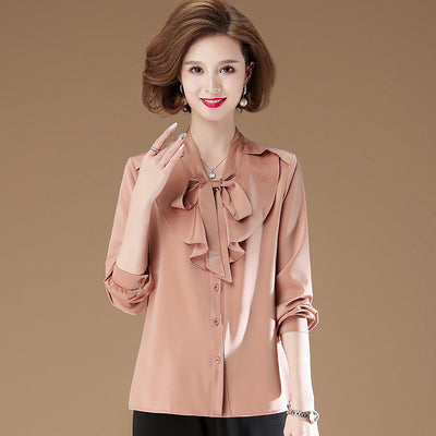 Blusa Occidental Fruncida de Primavera para Mamá