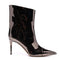 Botas Tobilleras Nightclub Tacón Alto Puntiagudo 9cm Cuero Magic Paint