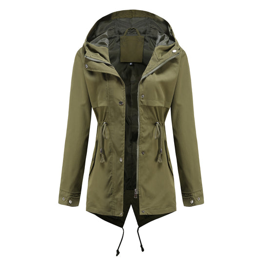 Chaqueta Cortavientos Impermeable con Capucha y Cintura Ajustable - Image 2