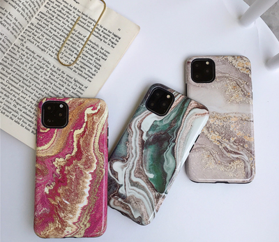 Funda para celular con patrón mármol y doble capa protectora - Image 12