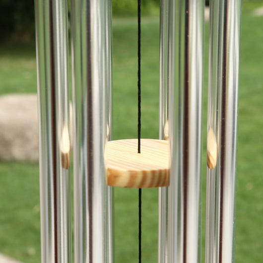 Carillón de Viento Decorativo de Madera Maciza con Tubos Metálicos - Image 13