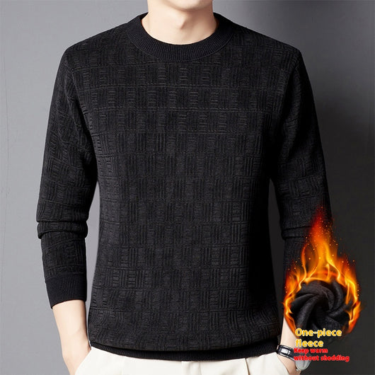 Suéter Grueso de Lana Jacquard con Forro Polar para Hombre - Image 7