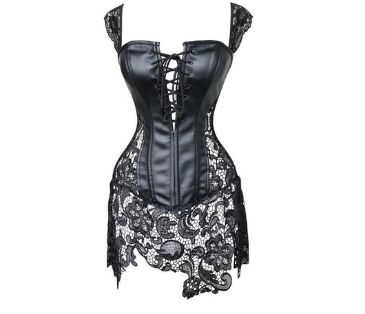 Corset de Cuero Sintético con Detalles Calados - Image 9